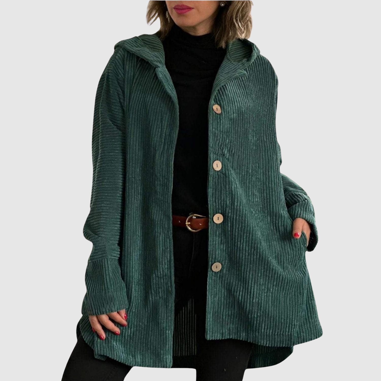 Елена – Дълго палто с дизайн от кадифе