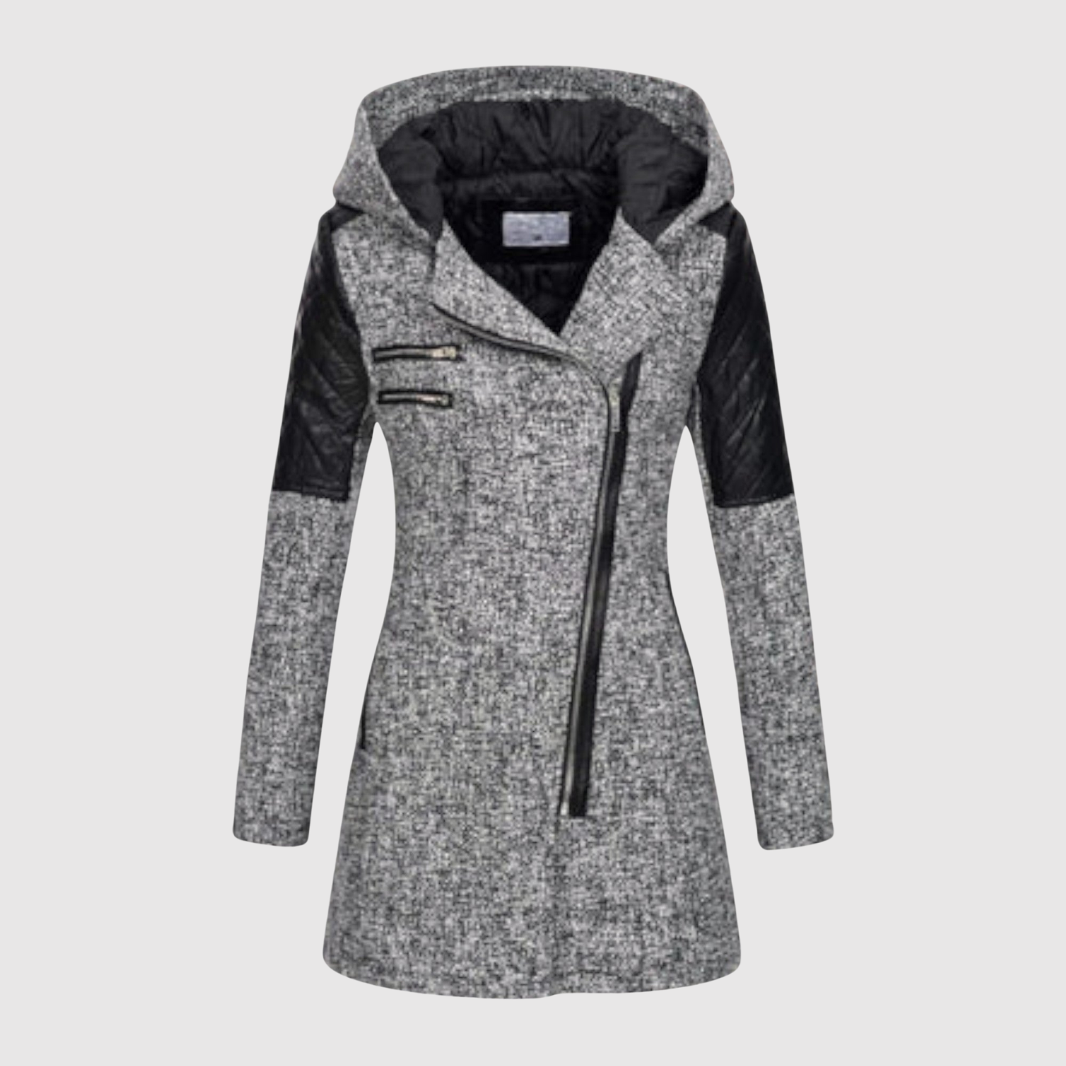 Елена – Дълго яке с асиметричен цип