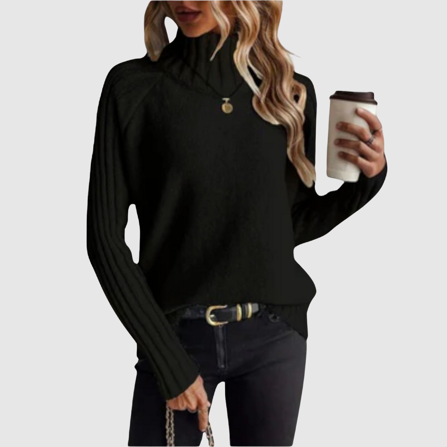 Клара – Класически Пуловер с Висок Вратник